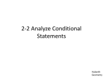 2-2 Analyze Conditional Statements