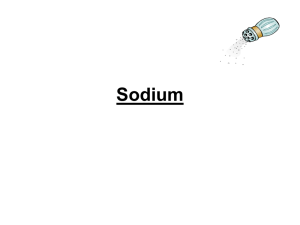 Sodium - Shore Regional High School