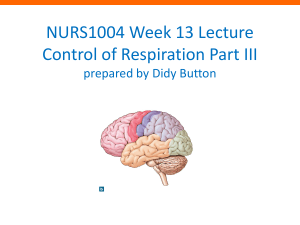 NURS1004 Week 13 Lecture Respiratory system Part II Prepared by