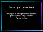 Some Hypotheses Tests