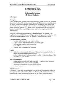 Sports Medicine lateral collateral ligament LCL Injury