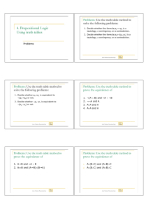 4. Propositional Logic Using truth tables