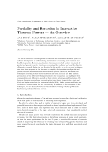 Partiality and recursion in interactive theorem provers: An overview
