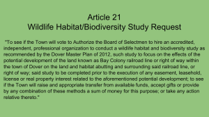 Article 21 Wildlife Habitat/Biodiversity Study Request