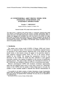 AN INTERTEMPORAL ASSET PRICING MODEL WITH