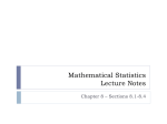 Mathematical Statistics Lecture Notes