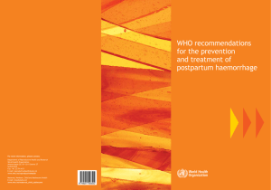 WHO recommendations for the prevention and treatment of