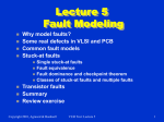 Lecture 5: Fault Modeling