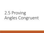 2.5 Proving Angles Congruent
