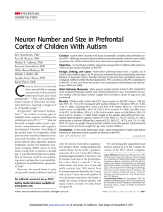 Neuron Number and Size in Prefrontal Cortex of Children With Autism
