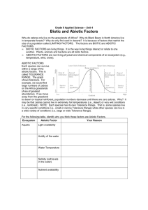 Lesson 5 - Abiotic and Biotic Factors