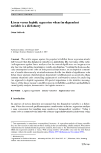 Linear versus logistic regression when the dependent variable