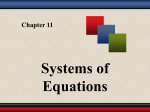 Chapter 7: Systems of Equations
