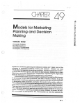 Models for Marketing Planning and Decision Making