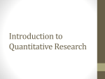 Introduction to Quantitative Research