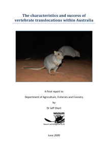 report - Wildlife Research and Management