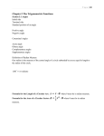 Chapter 5 The Trigonometric Functions