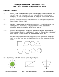 Data Analysis and Geometry Review