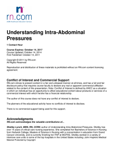 Understanding Intra-Abdominal Pressures