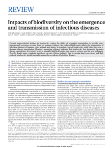 Impacts of biodiversity on the emergence and transmission of