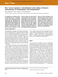 How I treat respiratory viral infections in the setting of