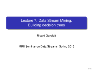 Lecture 7. Data Stream Mining. Building decision trees