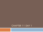 Chapter 11 Day 1