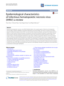 Epidemiological characteristics of infectious hematopoietic necrosis