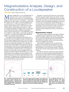 Magnetostatics Analysis, Design, and Construction