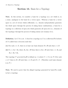 Section 13. Basis for a Topology - Faculty