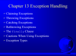 Chapter 13 Exception Handling
