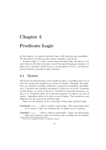 Chapter 5 Predicate Logic