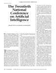 The Twentieth National Conference on Artificial Intelligence