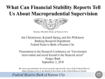 What Can Financial Stability Reports Tell Us About