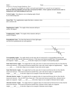 Math 2 Name Lesson 4-3: Proving Triangle Similarity, Part 1 I can