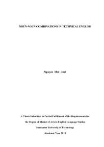NOUN-NOUN COMBINATIONS IN TECHNICAL ENGLISH Nguyen
