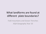 What landforms are at different plate boundaries?