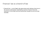 Financial law as a branch of law