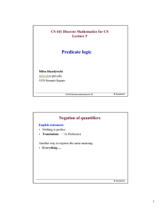 Predicate logic. Formal and informal proofs