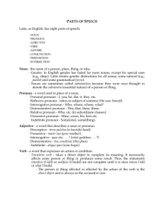 Parts of Speech - The Latin Library