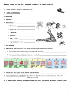 I. Animal Characteristics - Parkway C-2