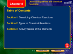 Chapter 8 - Chemical Equations and Reactions