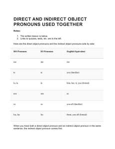 direct and indirect object pronouns used together