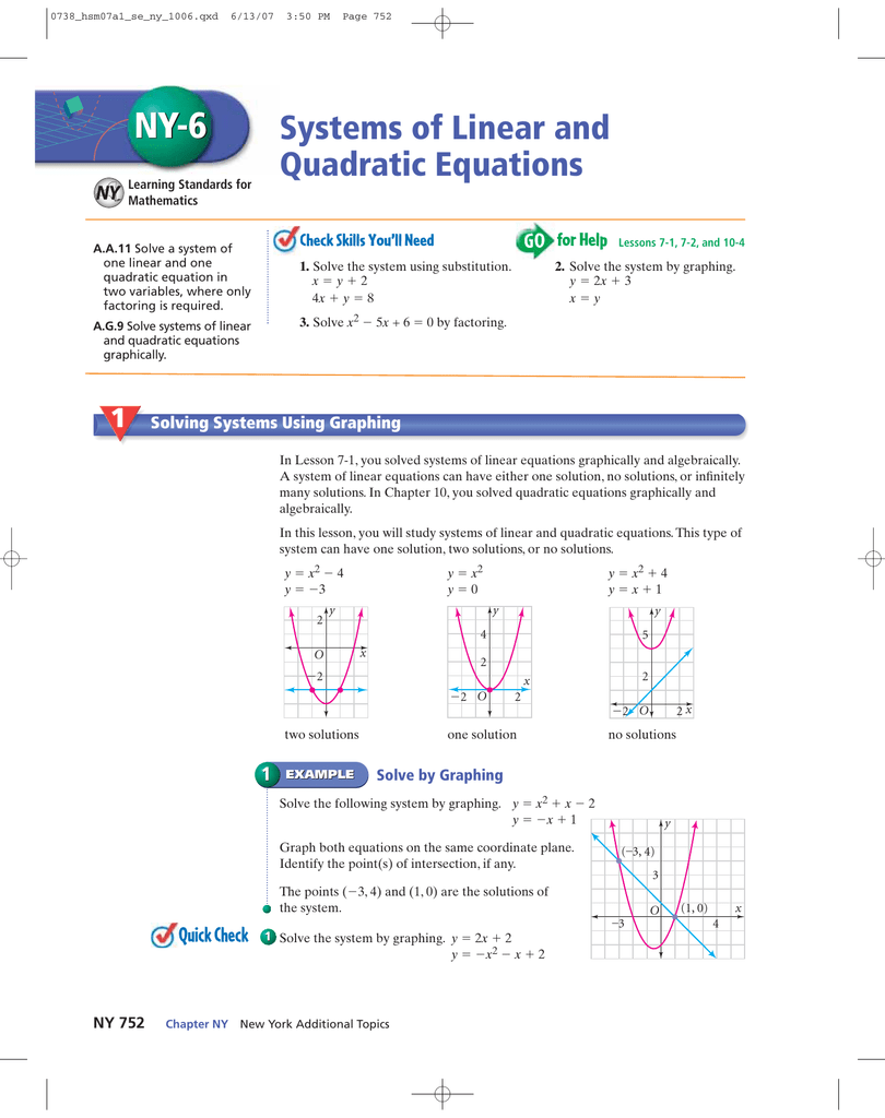 11 11 practice solving systems of linear and quadratic equations answers In From Linear To Quadratic Worksheet