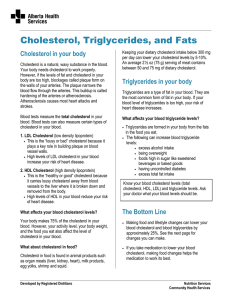 Cholesterol, Triglycerides, And Fats