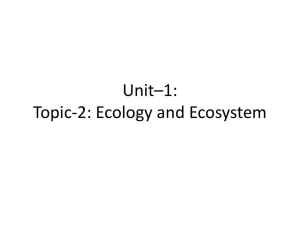 Unit*1: Topic-2: Ecology and Ecosystem