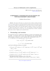 UNIFORMLY CONTINUOUS FUNCTIONS ON NON