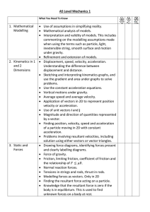 Mechanics 1 Self-Assessment Tick List