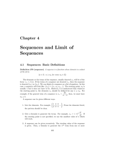 Sequences and Limit of Sequences