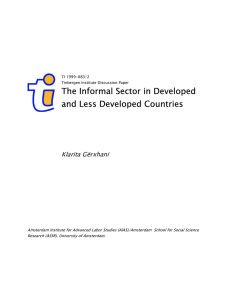 The Informal Sector in Developed and Less Developed Countries